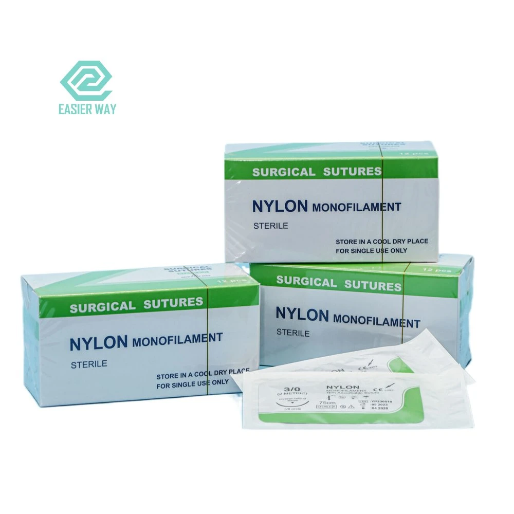 CE Approved Silk Braided Sutures Withe Curved Cutting Needle