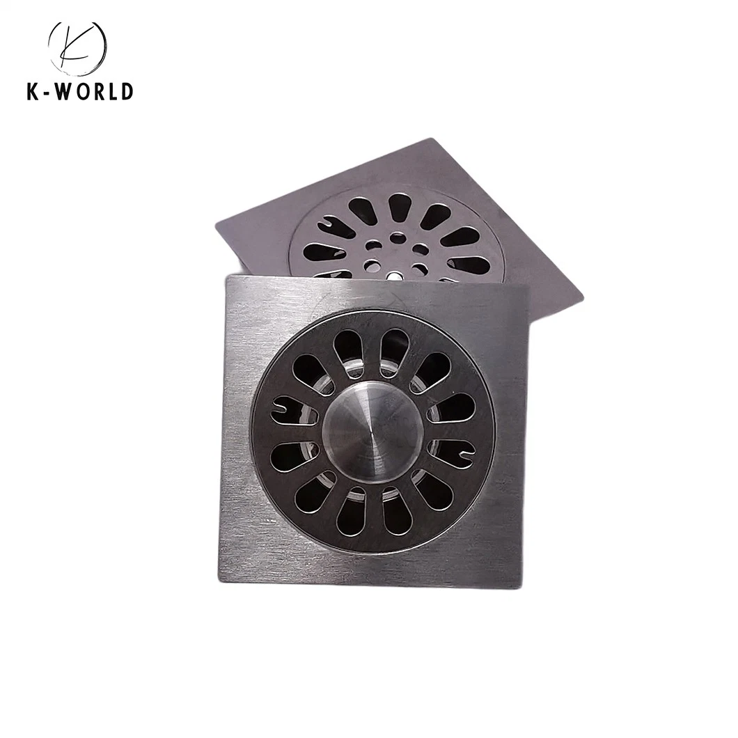 K-World Invisible Shower Drain Wholesale/Supplierr High-Quality Spring-Type Floor Drain China Anti-Rebate Brass Floor Bath Drain