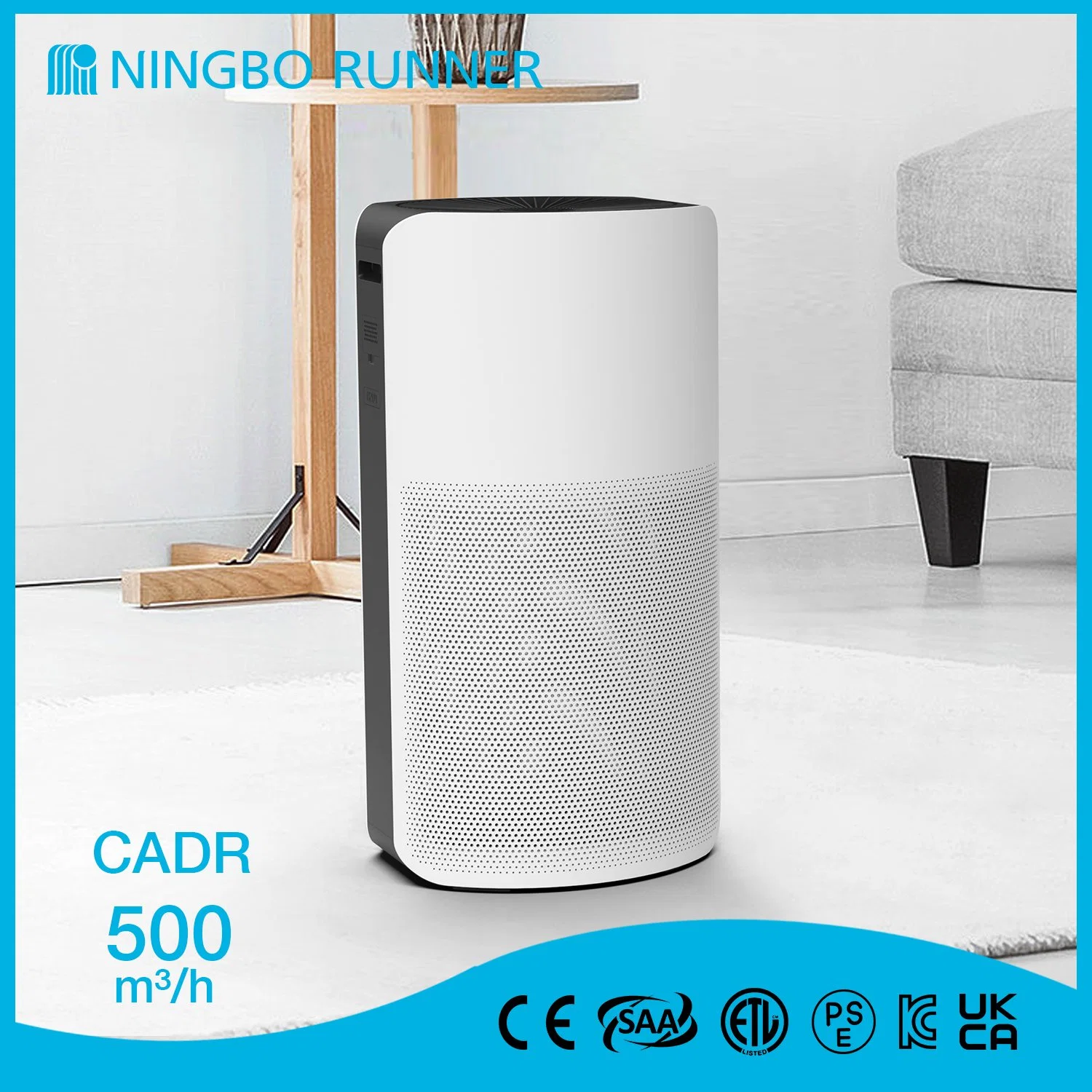 OEM Manufacturer Low Noise H13 HEPA Filter Home Air Purifier with WiFi