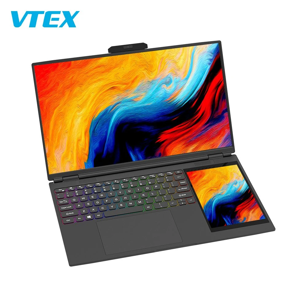 Vtex Dual Screen Laptops 15.6inch +7&rdquor; Capacitive Touch Screen 10th Generation Core I7 Dual Graphic Card Gaming Laptop Computer I7