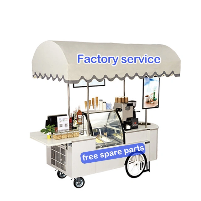 Prosky Mexican Mobile Outdoor Gelato Ice Friend Cream Food Bike Food Push Vending Truck Cart with Display Freezer for Sale