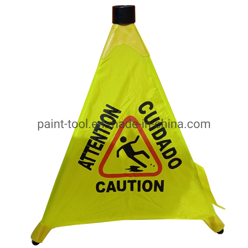 Reflective Material Danger Warming Yellow Triangle Folded Sign Safety Traffic Road