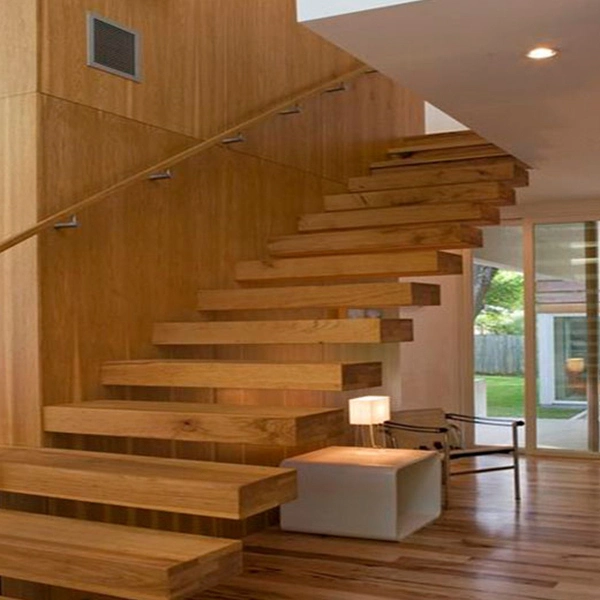 Indoor Decorative Floating Wood Stairs with Invisible Stringer