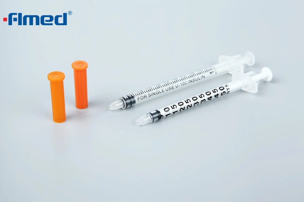 China Wholesale Disposable 0.3ml/0.5ml/1ml Disposable Medical Insulin Syringe with Fixed Needle