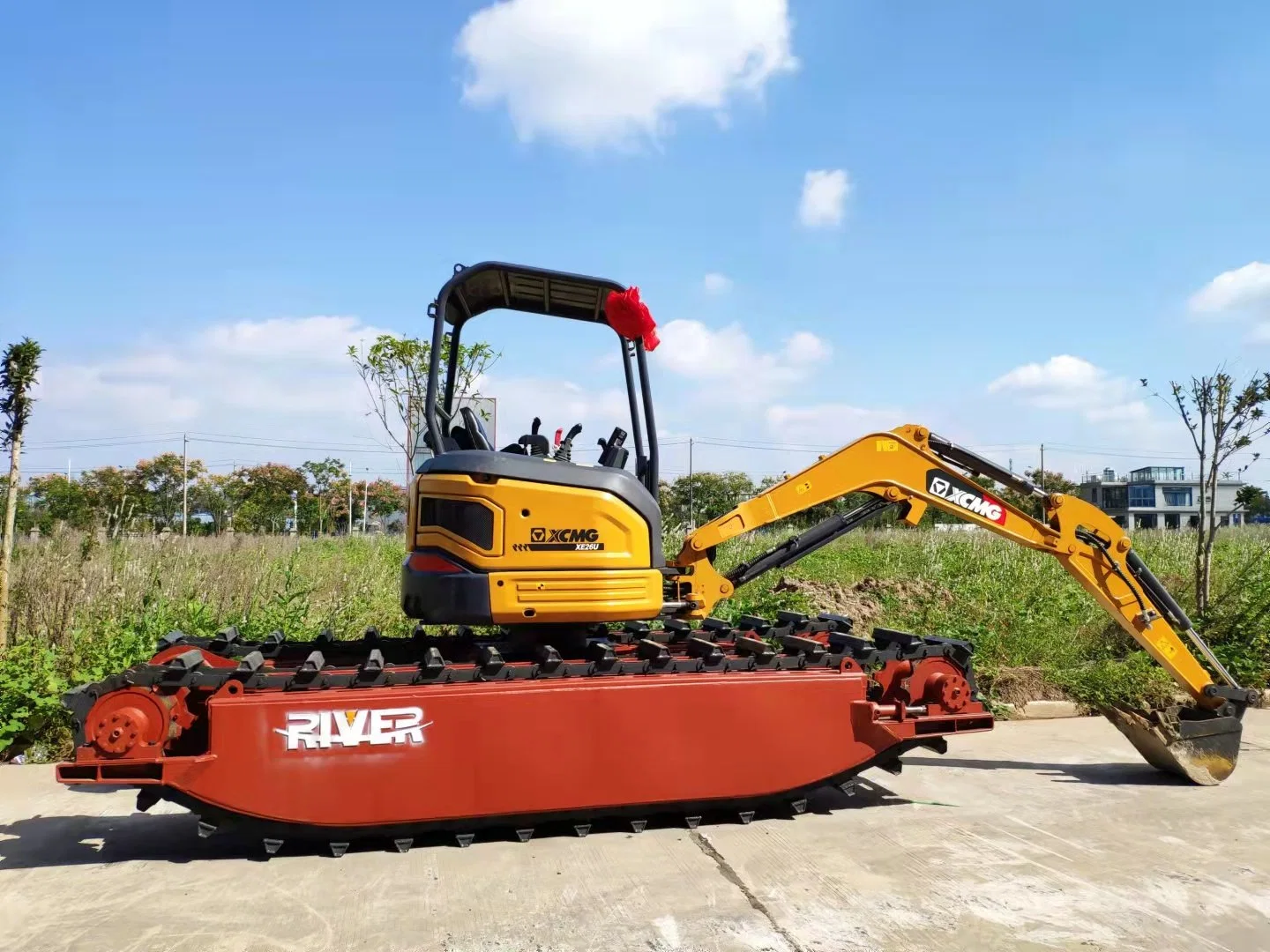 Mini pequeno Buggy Digger aplicável para escavar buracos e paisagismo Trabalha com Mini Digger anfíbio para escavar em pântanos de pântano