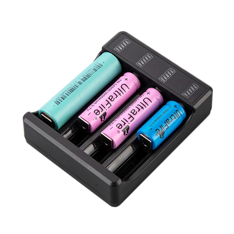 Multifunctional Four-Slot 3.7V Lithium Ion Battery Charger