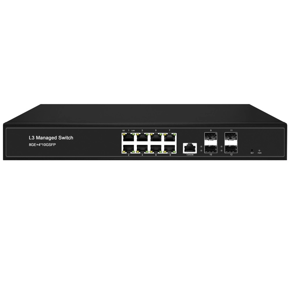 8 Ports L3 10g Fiber Switch with 4 SFP+ Fiber Uplink