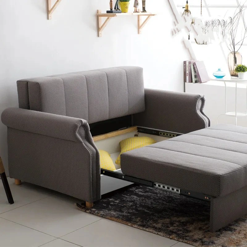 Modern Faltbar Storage Sofa Wohnzimmer Schlafzimmer Möbel Stoff Sofa Bett