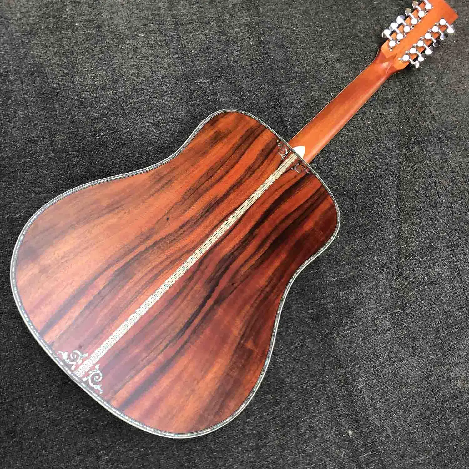 Custom Dreadnought 41 Inch Matti Finish Solid Koa Wood Top Abalone Binding Acoustic Guitar