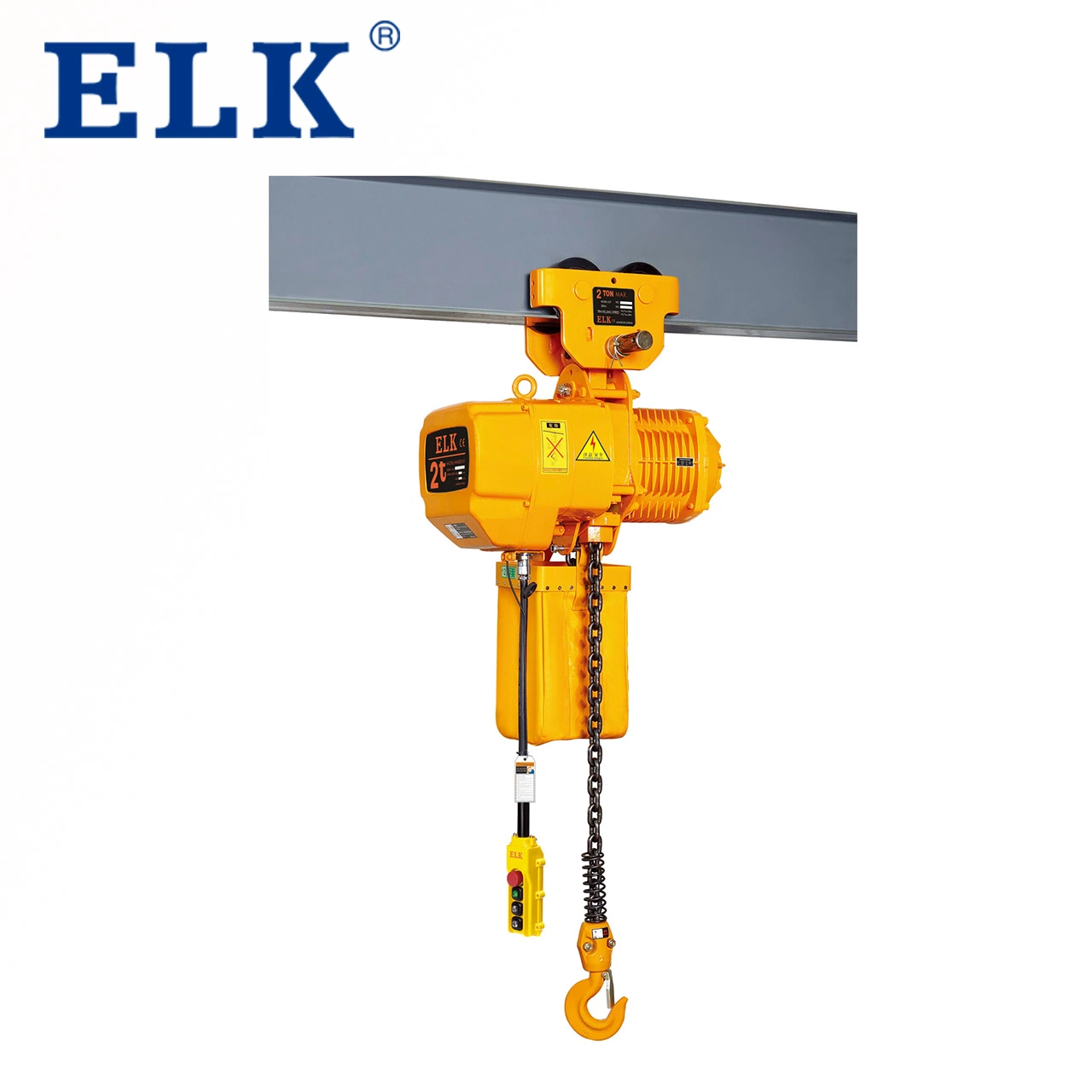 Beste Preise Neueste OEM 1 Ton Elk Elektrische Kettenzug Single oder Dual Speed mit Haken oder Elektro-Trolley oder Handwagen