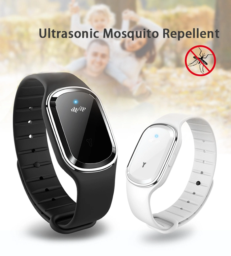 Bracelet anti-moustiques rechargeable à ultrasons pour enfants avec montre anti-insectes