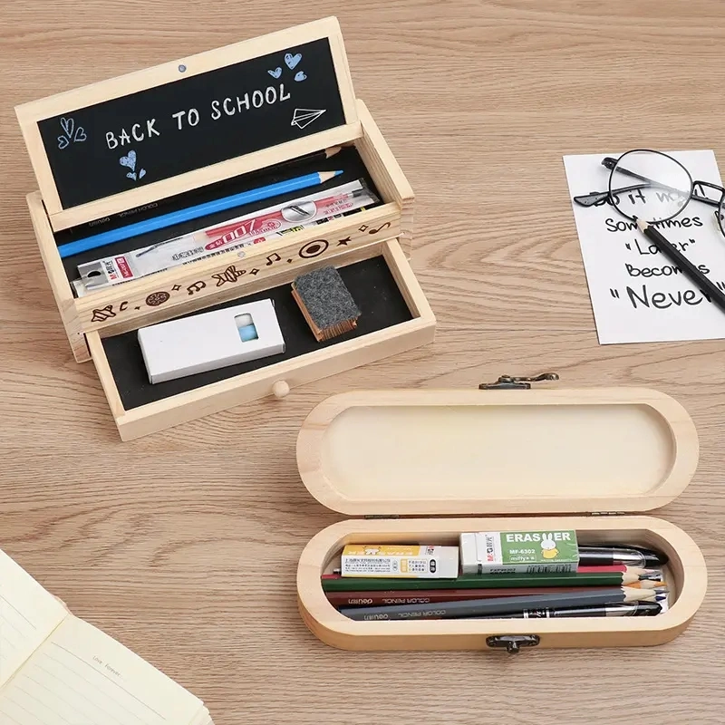 2023 Cool Cheap School Wooden Pencil Case