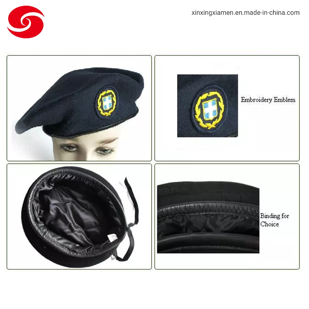 Wholesale/Supplier Wool Military Beret Cap with Embroidery Emblem