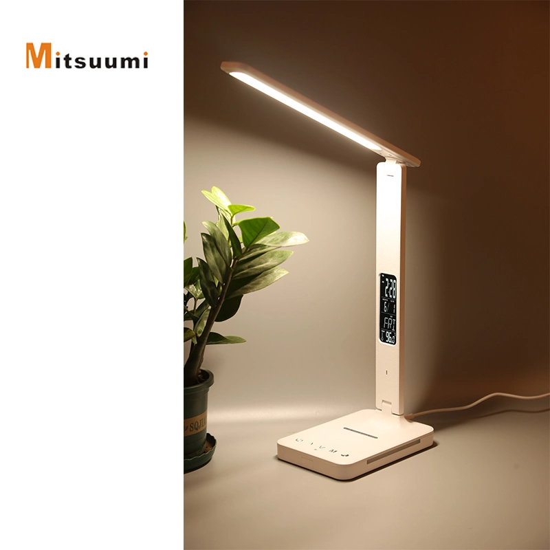 Hot Sale LCD Display Wireless Charge LED Table Lamp with Night Light