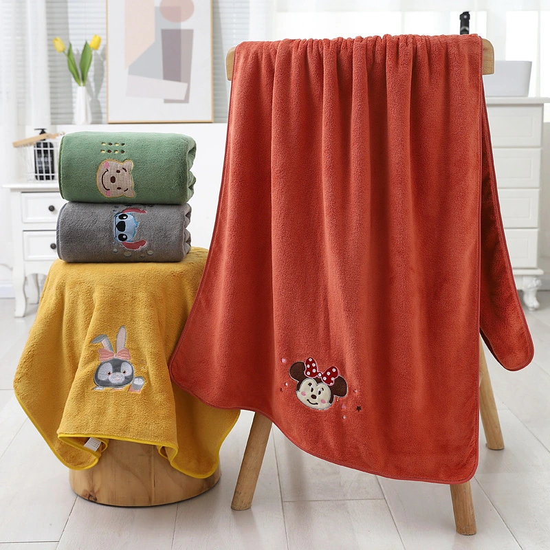 China Supplier Promotional Super Soft Coral Fleece Beach Towel Absorbent Home Daily Gift
