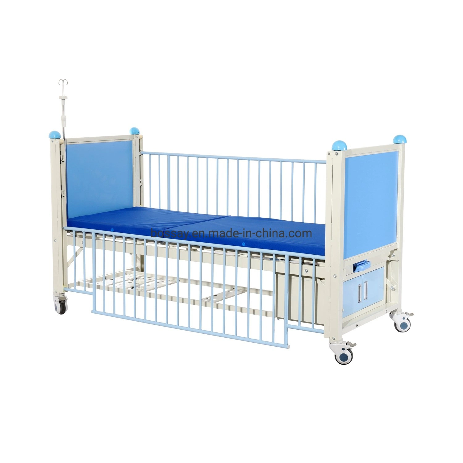 Manual Pediatric Bed with Central Brake System Hospital Crib