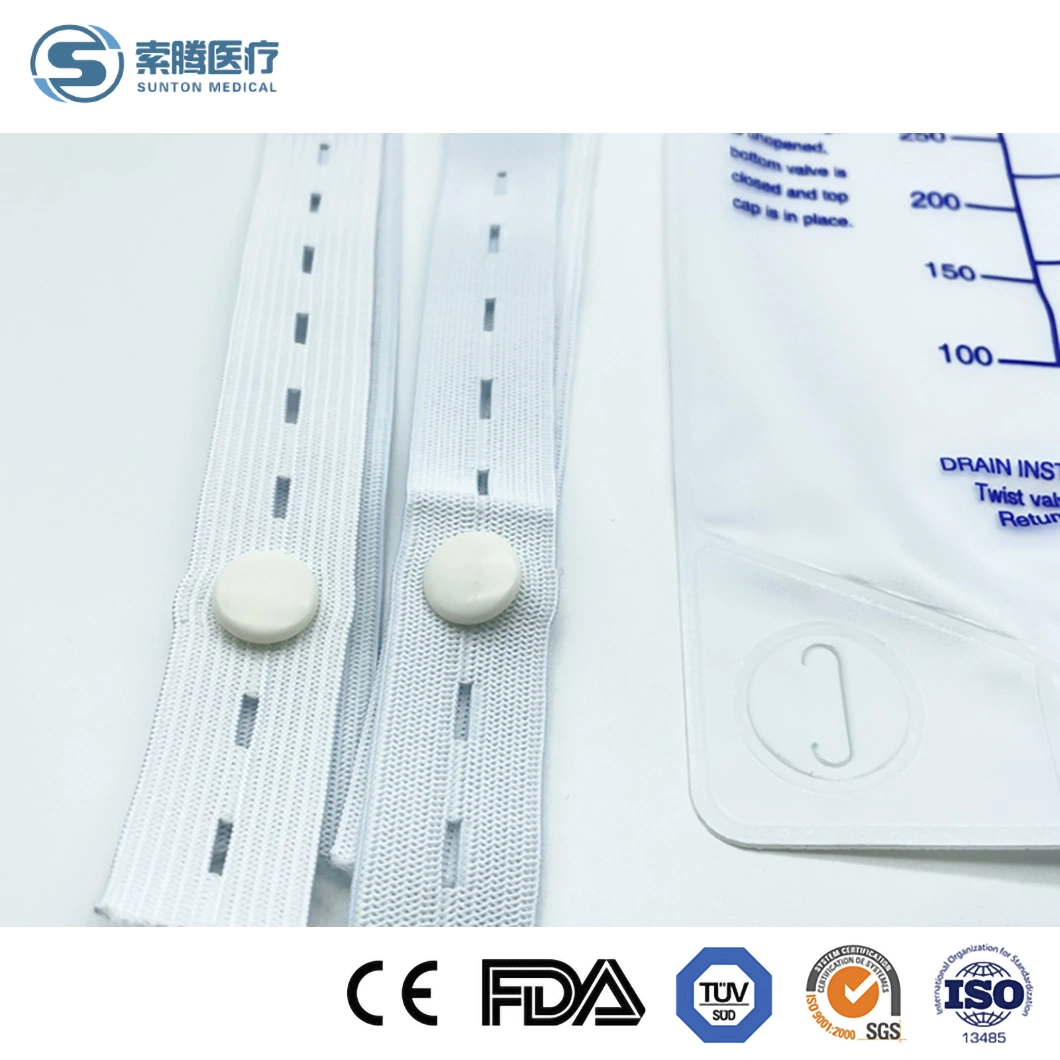 Sunton Urinary Incontinence Urology Sterile Urine Leg Bag 500ml 750ml 1000ml Urine Collector Leg Bag China Antimicrobial Sterile Drainage Bag Manufacturers