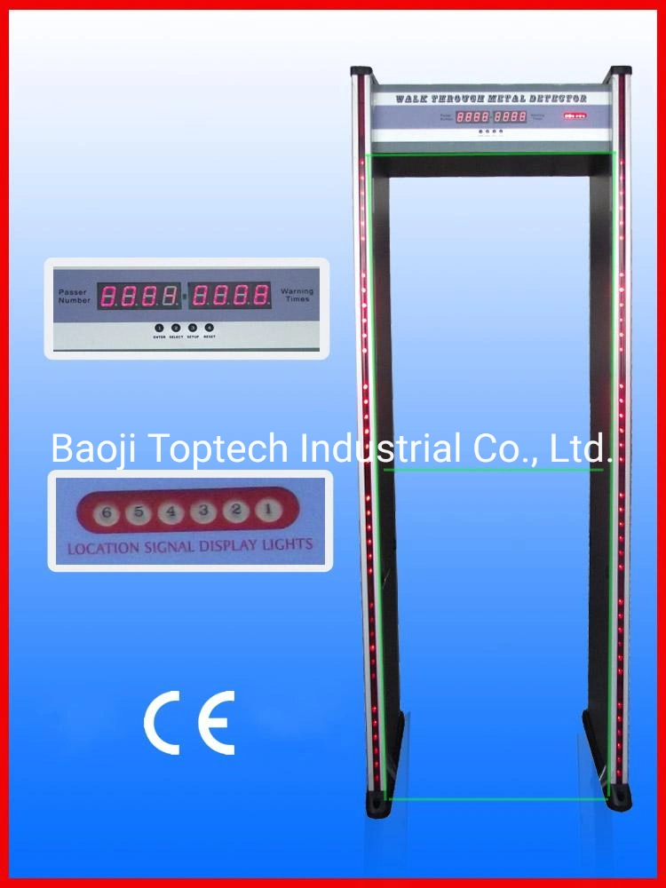 Caminar a través de detector de metales, la puerta del detector de metales JS-200 (6zones/pantalla de LED LED gatepost/2)