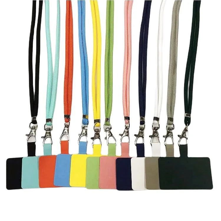 Universal Long Mobile Phone Strap Lanyard Holder with Patch Detachable Adjustable Rope Solid Lanyard Custom Color Crossbody Phone Necklace