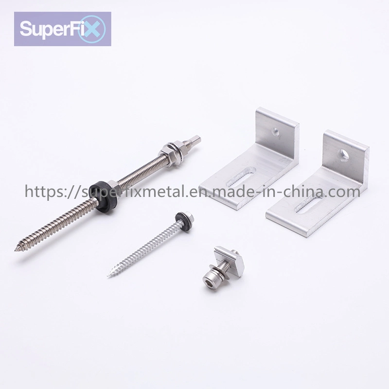 Double Thread Stick Stainless Steel Screw Solar PV Trapezoidal Sheet Metal Roof-Fixture