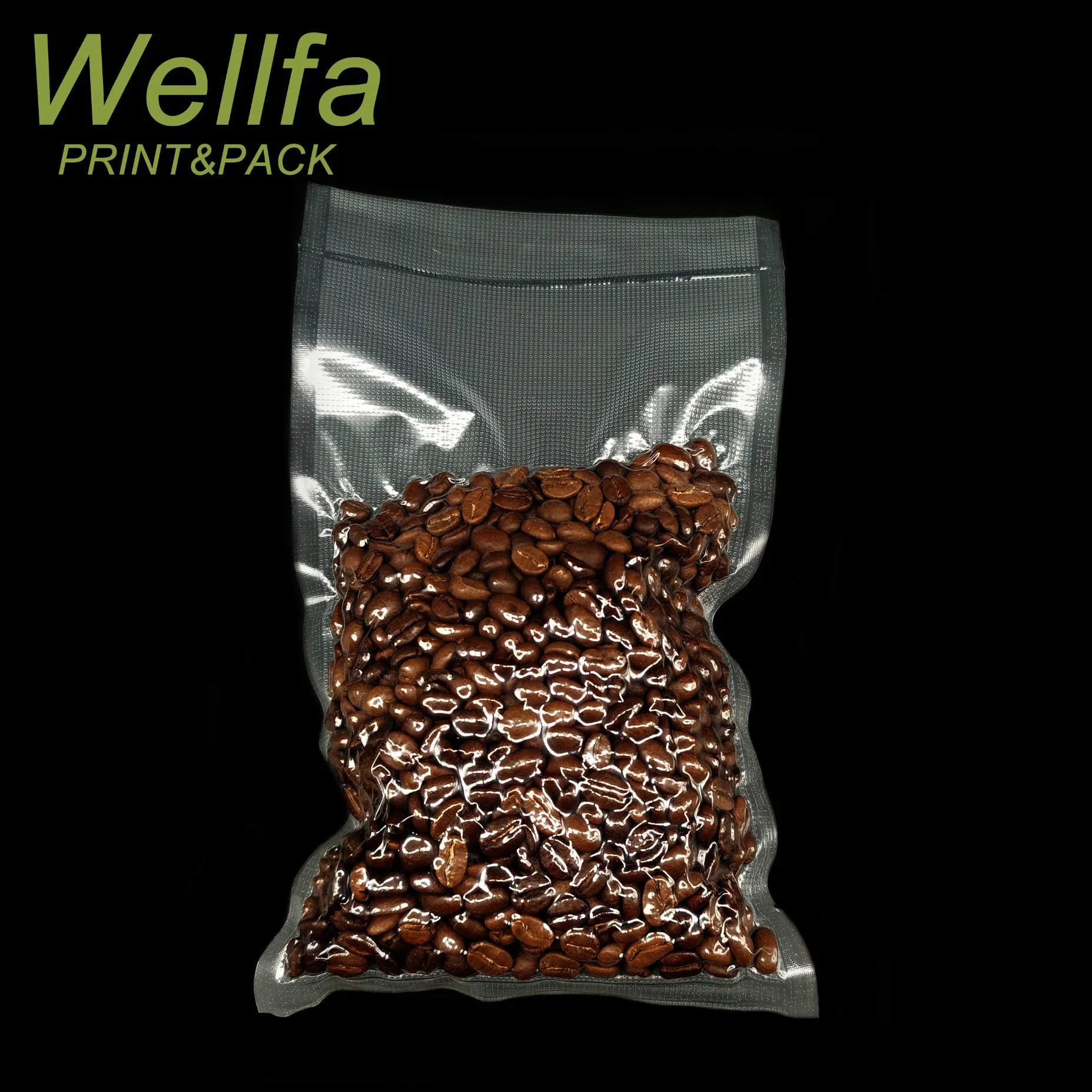 Emballage sous vide en nylon gaufré personnalisé 250 g 500 g 1 kg OEM d'usine Sachet transparent pour café en grains de viande de bœuf