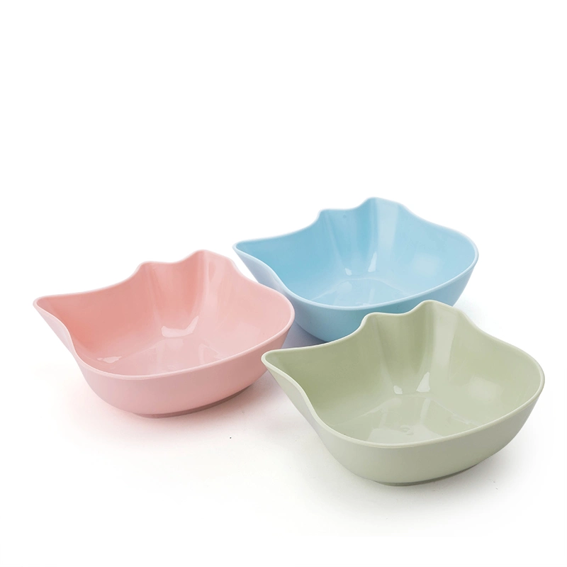 Tc3048 Cat Shape Pet Feeding Plastic Cat Dish Dog Big Pet Bowls