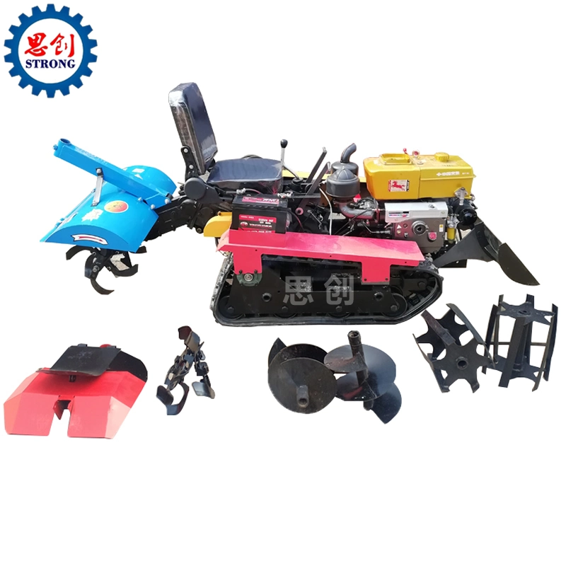 Crawler Micro Rotary Tiller Cultivator Mini Crawler Tractor with Track