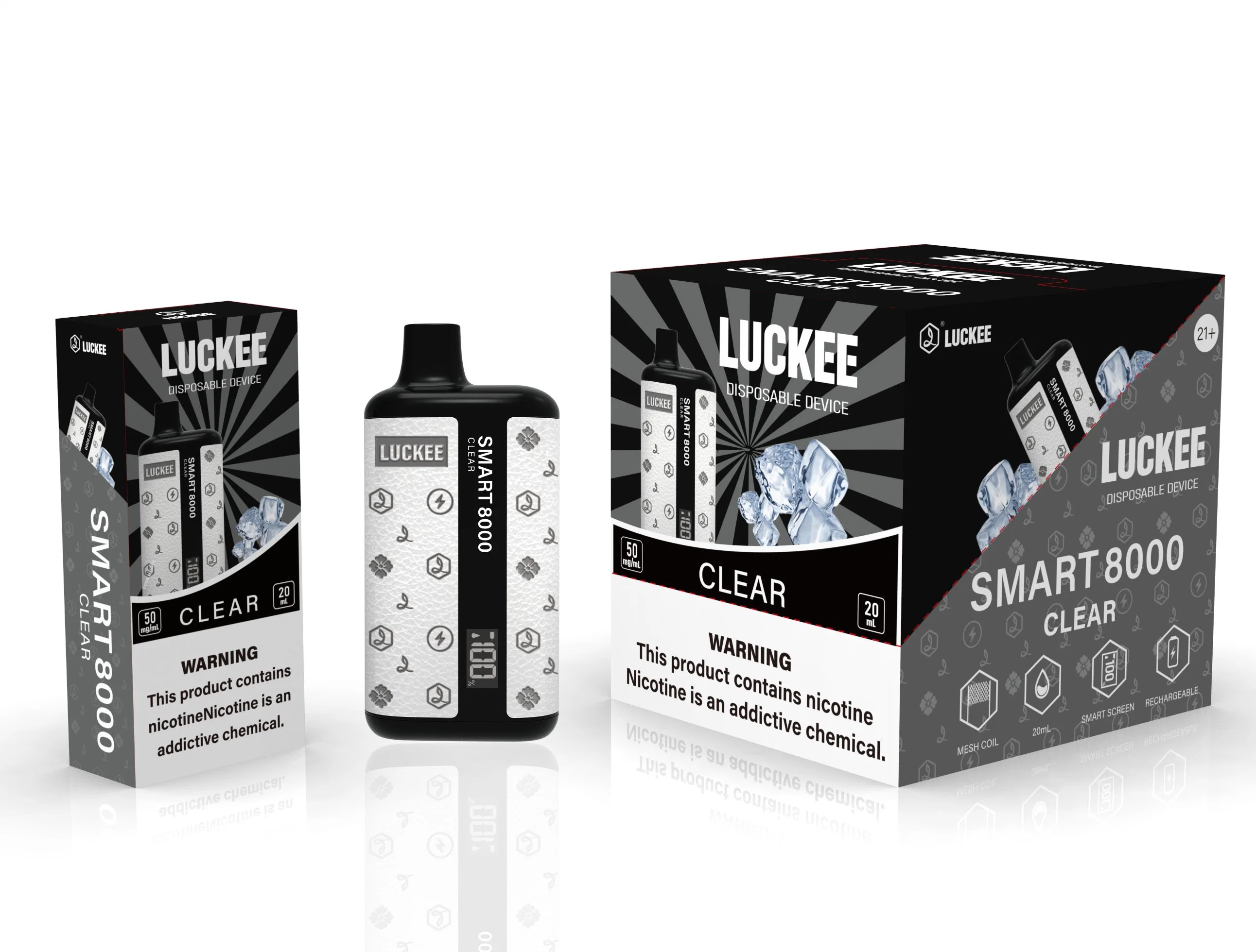 2023 Smart Screen Disposable/Chargeable Vape Pen Luckee Smart8000 Funky Republic