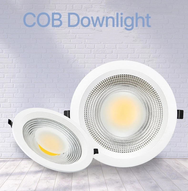 Recessed Ceiling LED Light Aluminum Dimmable COB Panel Downlight with Isolated Driver