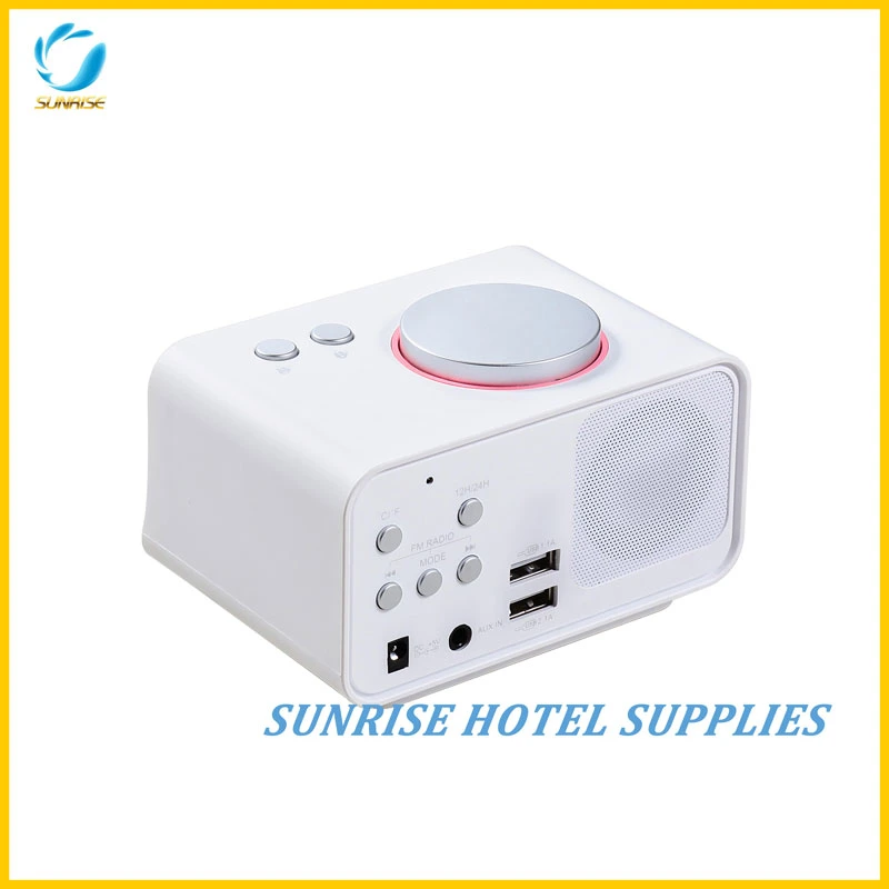 Hotel Smart Mini Alarm Clock with Double USB Charging Port