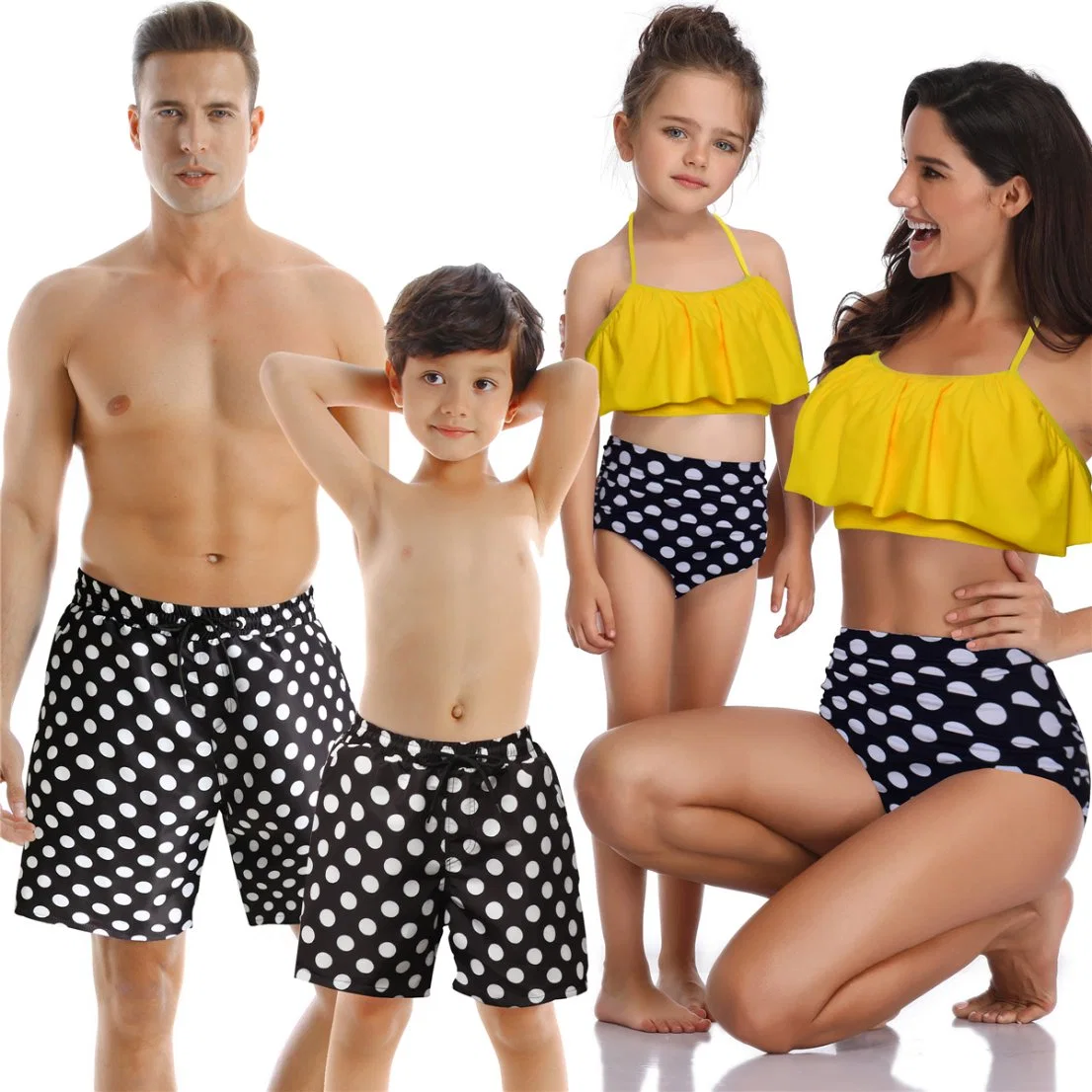 Nouveau Parent-Child maillot de bain, Four-Piece Summer Beach Bikini de natation de la famille d'usure