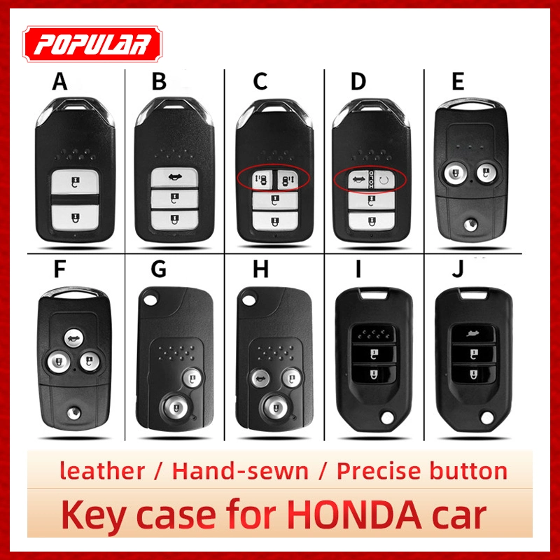 Honda Leather Car Key Case Logo impreso con botón Precise