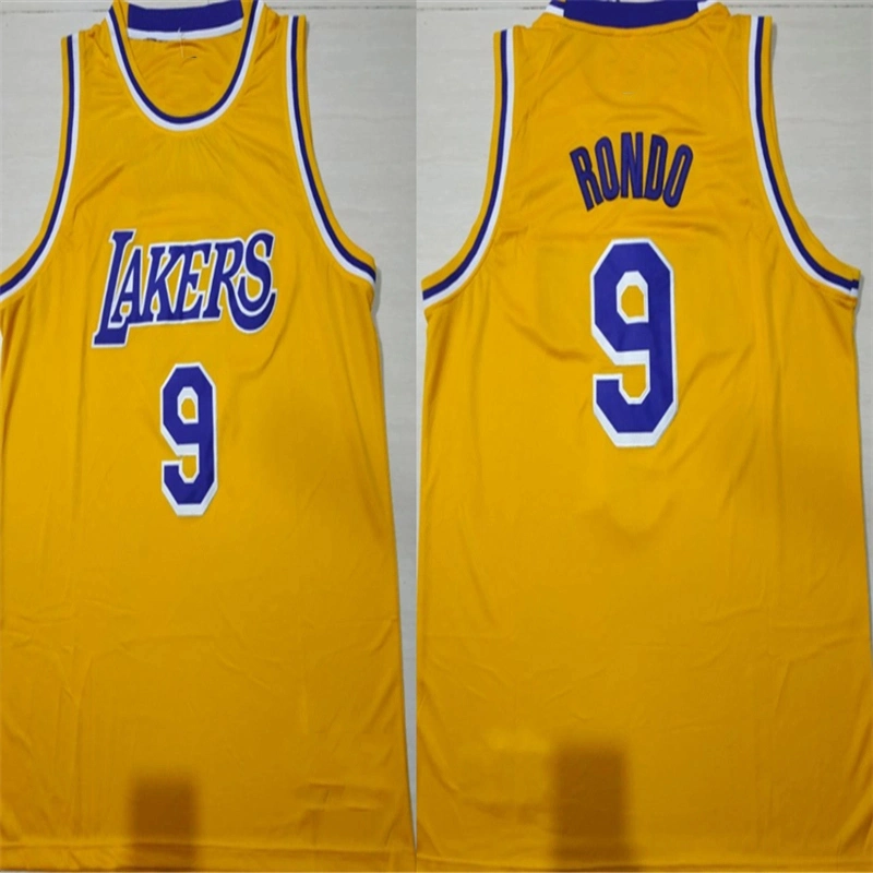 Barato la Lakers Ball López Johnson Rondo Camisetas de baloncesto cosidas