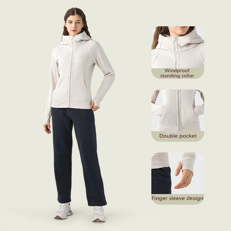 Xsunwing Mayorista/Proveedors Distribuidores de Ropa Lulu Chaquetas con Cremallera a Prueba de Viento y Bolsillos Manga Larga Chaqueta Deportiva para Correr Yoga Top Chaqueta de Gimnasio Ropa de Mujer