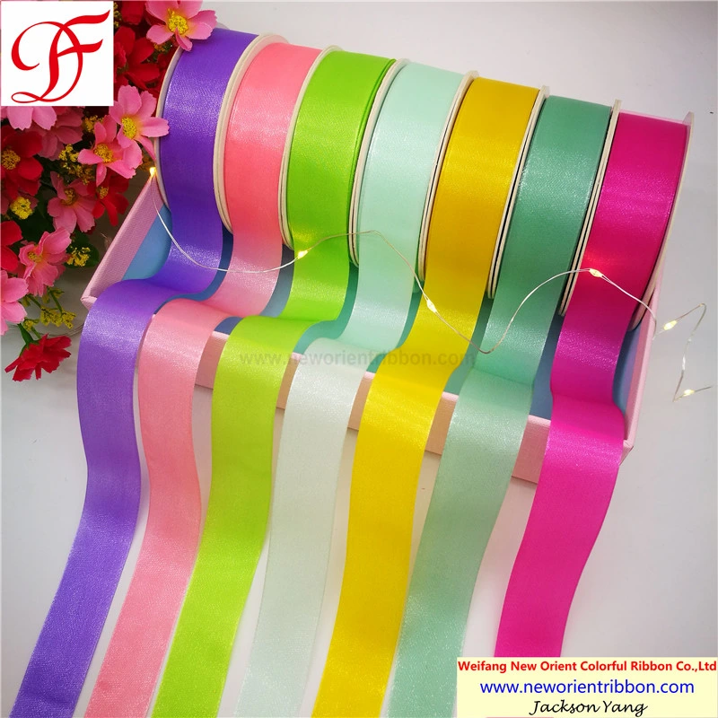 Wholesale OEM/Customized Shining Sheer Satin Ribbon for Xmas/Gifts/Wrapping/Packing/Bows/Craft