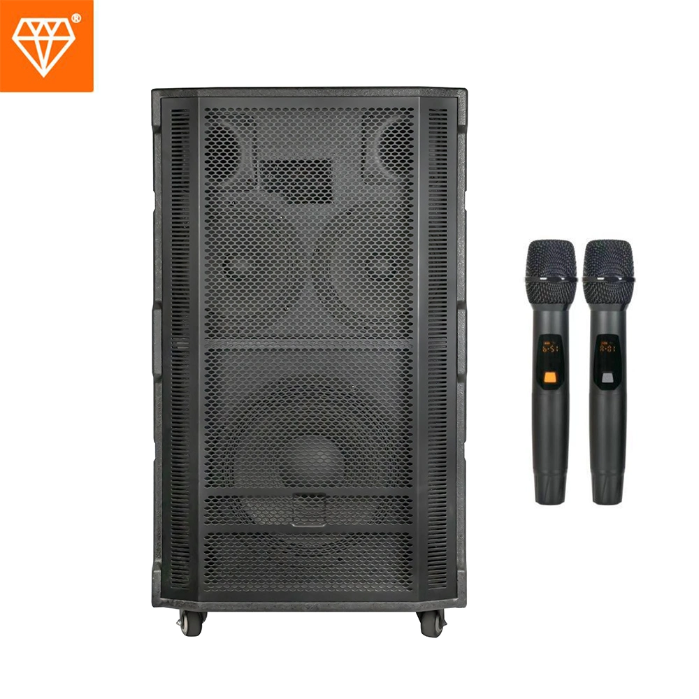 High Power 12 Inches Speaker Box Deep Bass Woofer with 2 PCS UHF Wireless Mic