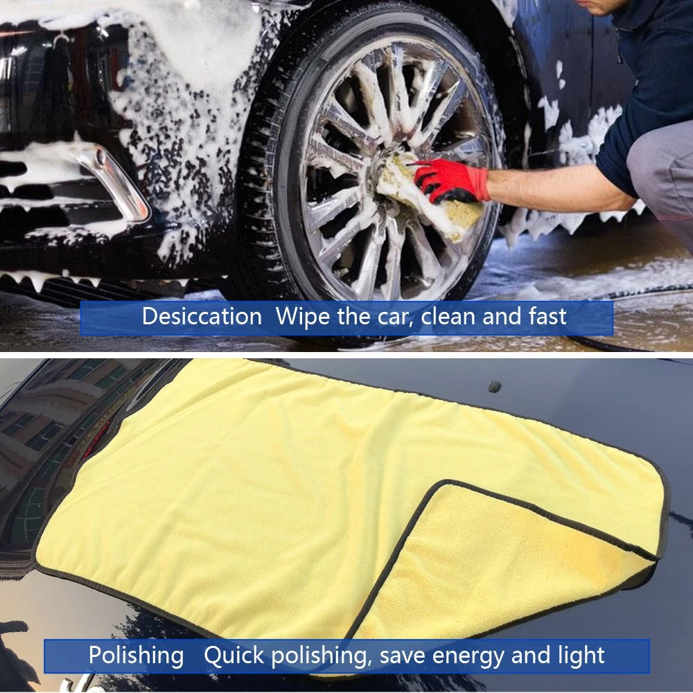 Ultrasonic High Water Absorption Lint Free 400 GSM Plush Microfiber Towel for Car Wash Buff Shine Waxing All Purpose Home Kitchen Household Cleaning Towels