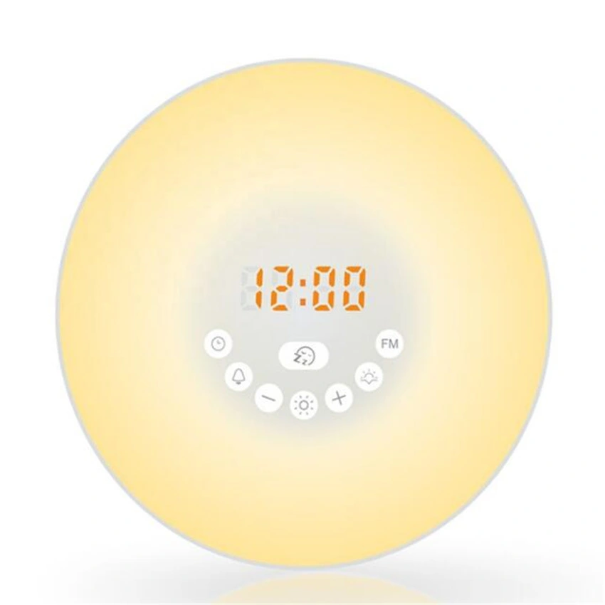 Rechargeable FM Radio Round Wake up Light Alarm Clock