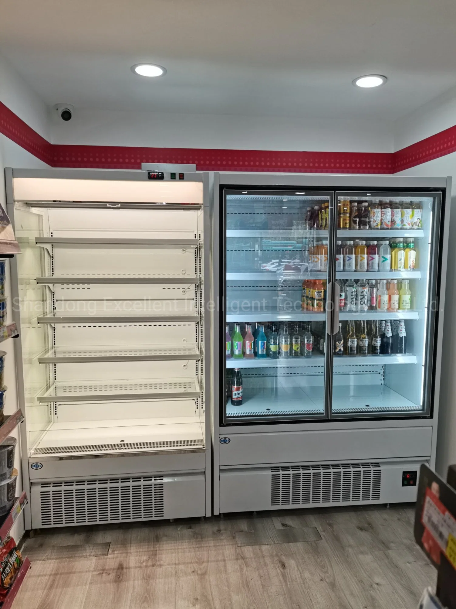 Supermarket Commercial Glass Door Upright Fridge Beverage Display Cooler Showcase Refrigerator