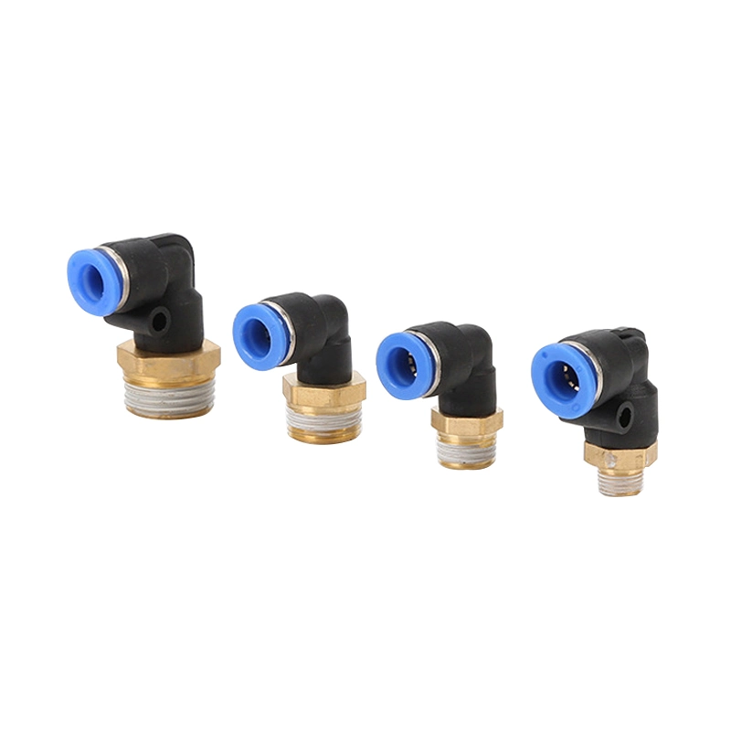 Pl Series L-Type Extension Two Way Air Push in Fitting Tracheal Solenoid Valve Plug