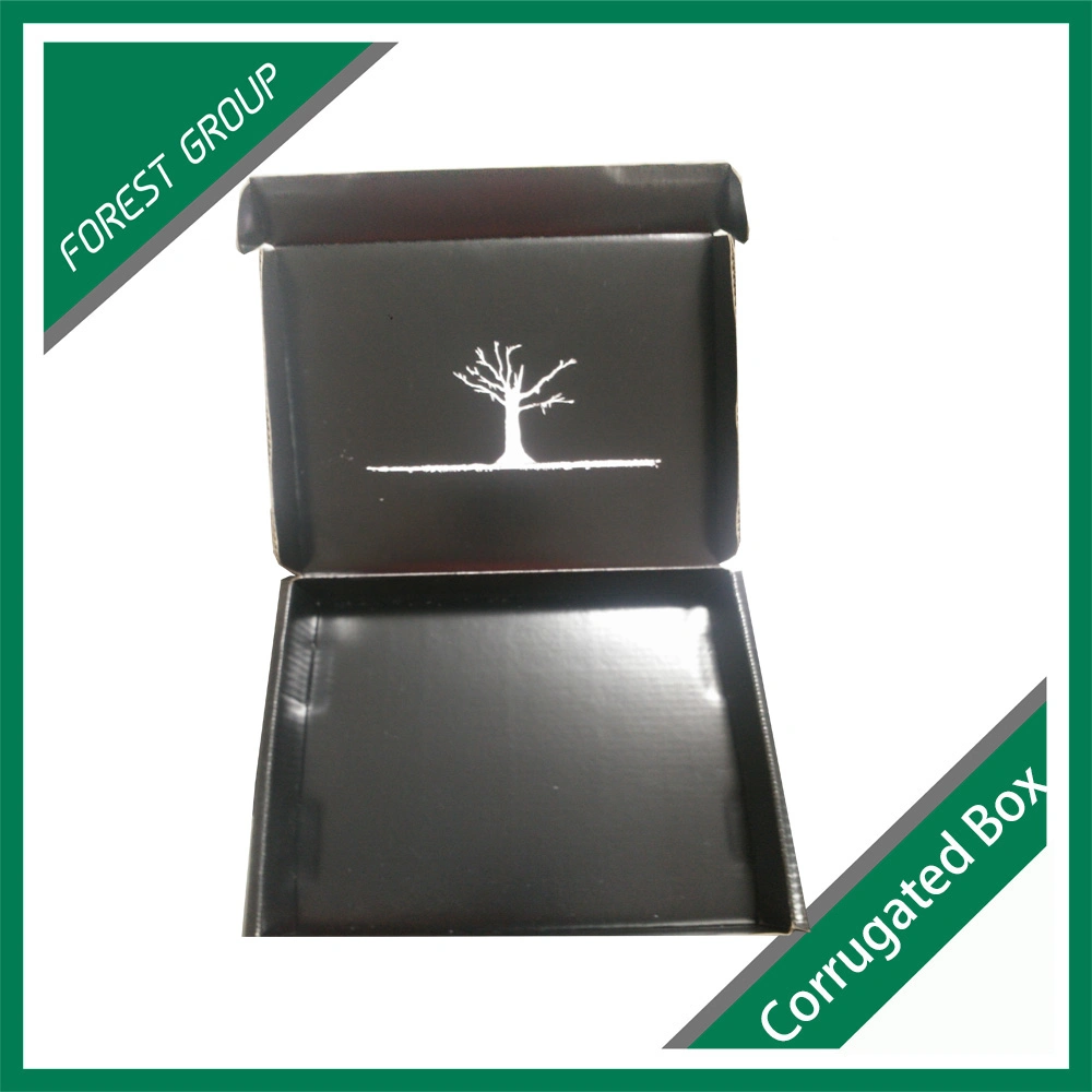 Black Cardboard Cubic Gift Box with Tree Decoration