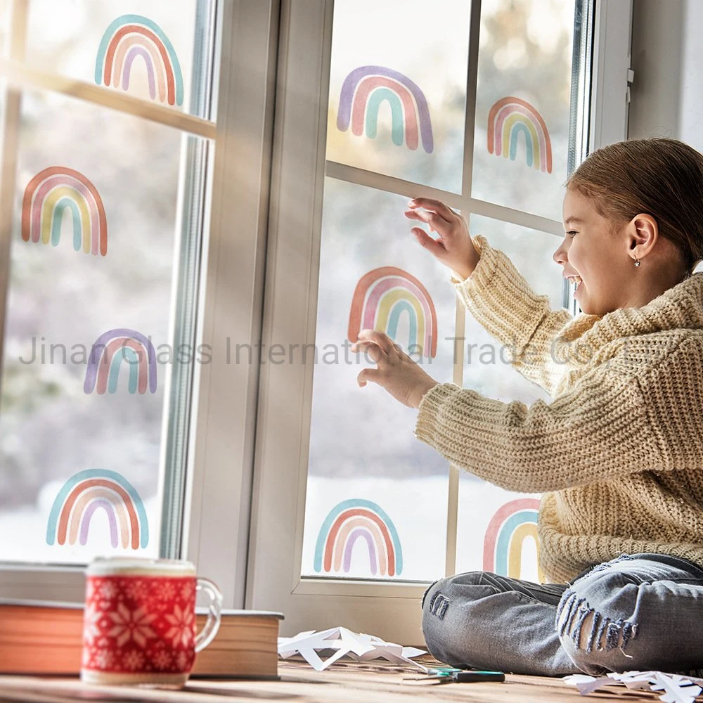 Kinderzimmer Regenbogen Sticker Horror Fenster Sticker Niedliche Dekorative Wand Aufkleber