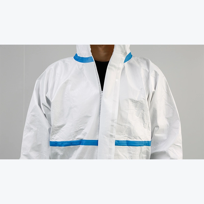 Mono desechable se adapte a la CE EN14126 Traje Hazmat transpirable de PP PE Medical Ropa