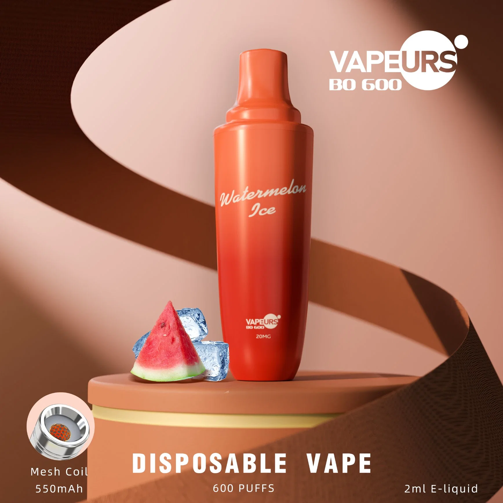 Ventes chaudes Suède Canada 20mg 50mg Nic Salt Vape OEM Stylo vaporisateur personnalisé Mesh Coil Prix de gros Cigarette électronique jetable 800/1000 bouffées Pen Hookah.