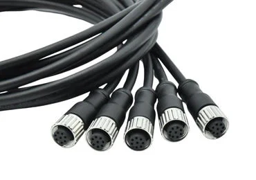 Phoenix impermeables M12 M8 Alargador 3 4 5 8 12 17 Pin Macho a Hembra Cable conector M12 con 1m de longitud de PVC