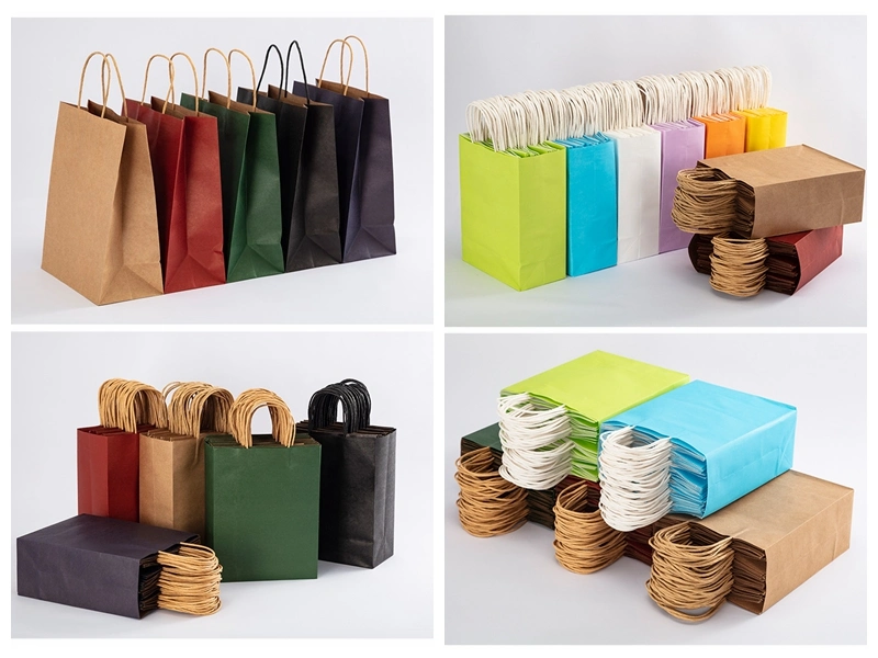 Le papier kraft Shopping Poignée Torsadée RECYCLÉ CADEAUX Sac en papier de livraison