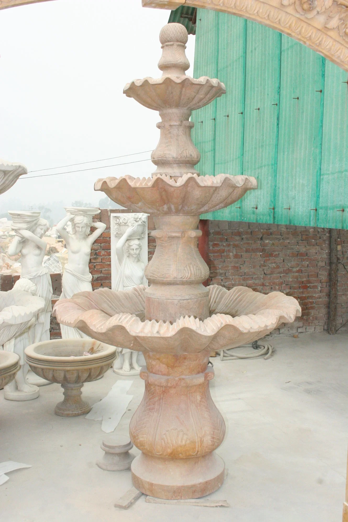 Home Garden Use Outdoor Marble Sculpture Water Fountain (SYMF-066)