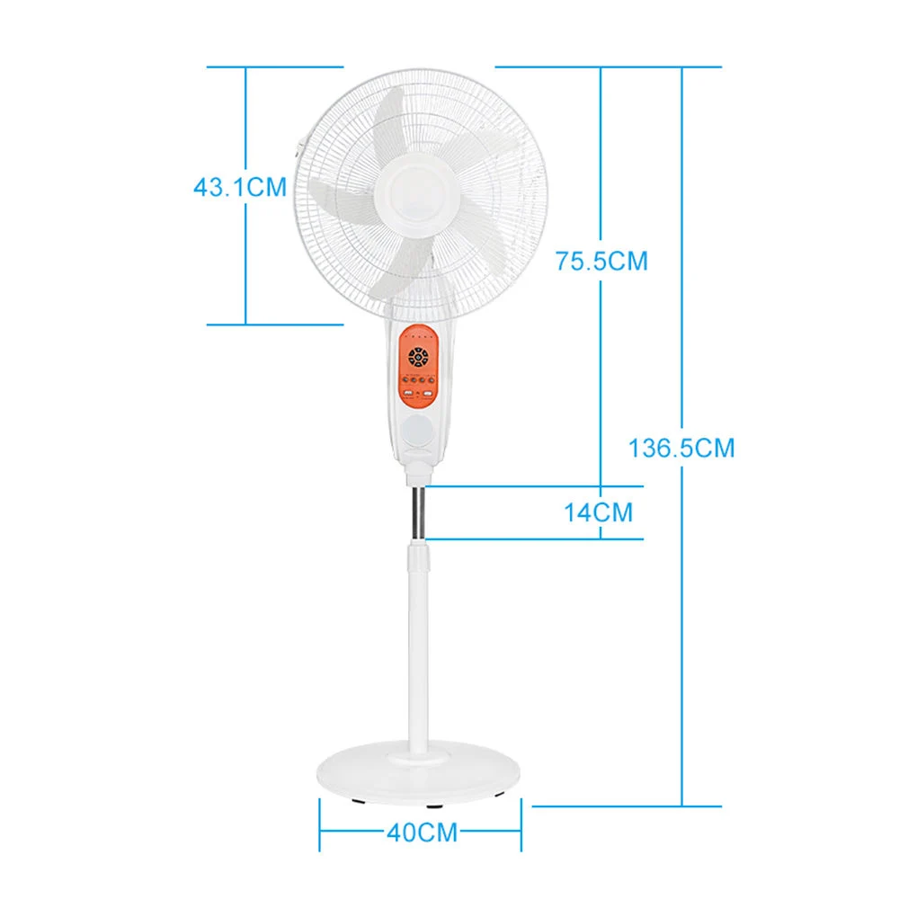 Ventilateur solaire 16 pouces 12 V CC alimentation solaire c.a. Ventilateur rechargeable Prix pas cher Stand ventilateur solaire avec panneau et Voyant LED