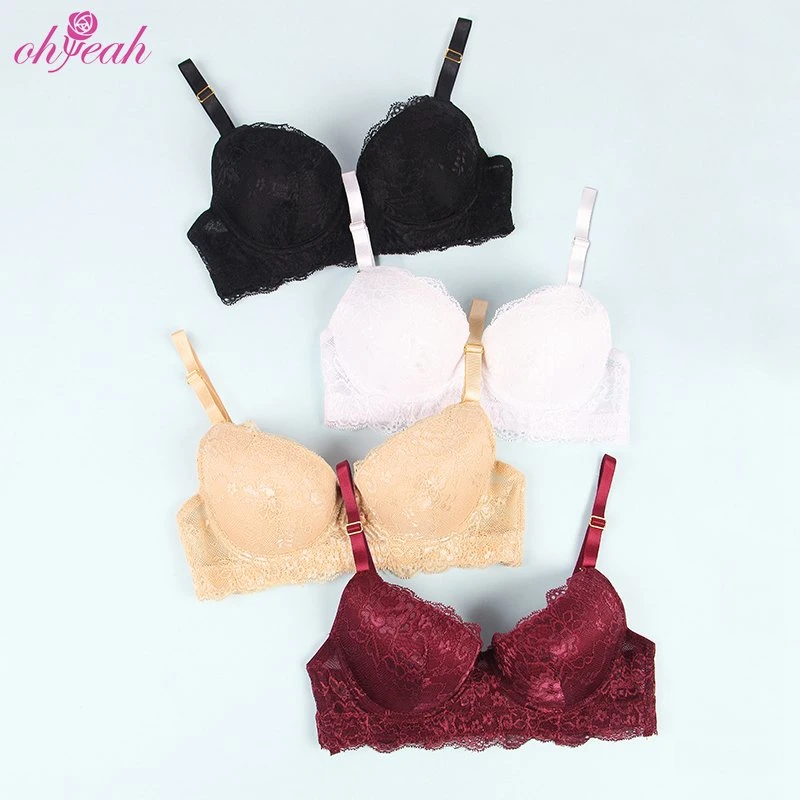 Plus Size 4 Colors Wholesale/Supplier and Retail Women Lace Hot Underwire 36 Bra Size