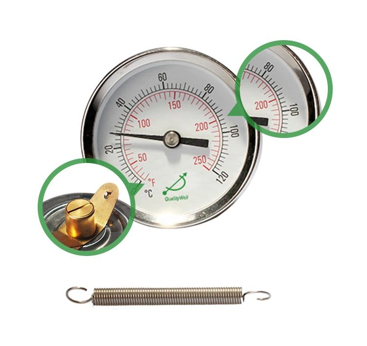 Testing Gauge Surface Thermometer with Spring Temperature Gauge Temperature of The Surface Via Bimetallic Base